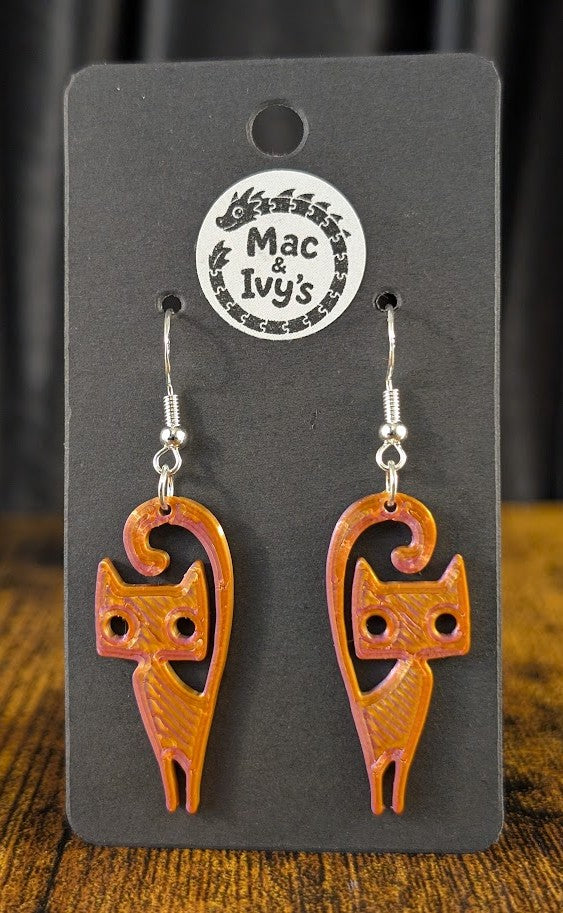 Meow-dernist Cat Earrings