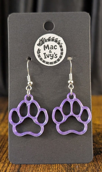 Paw Print Outline Earring