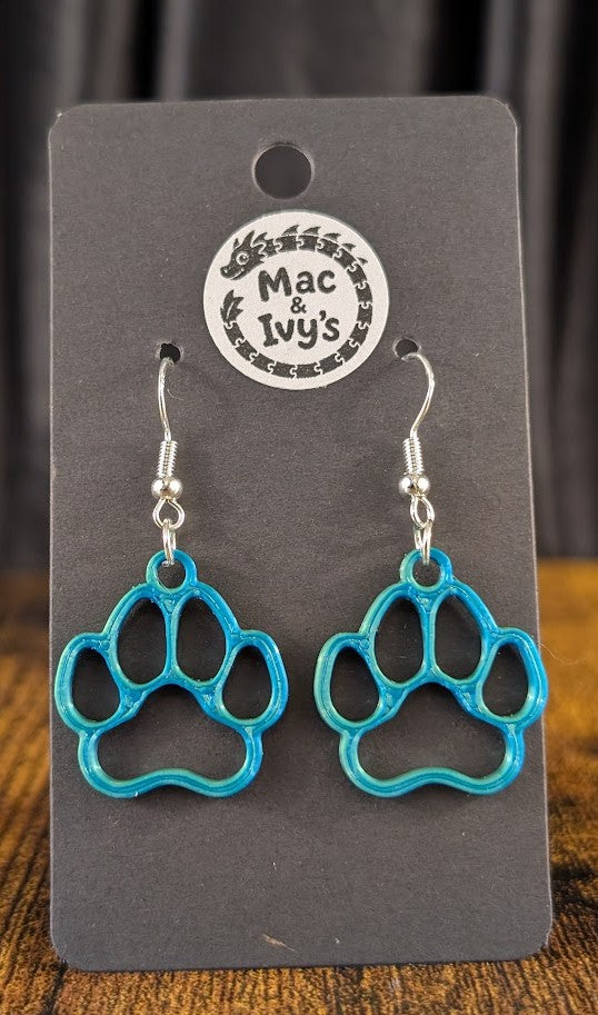 Paw Print Outline Earring