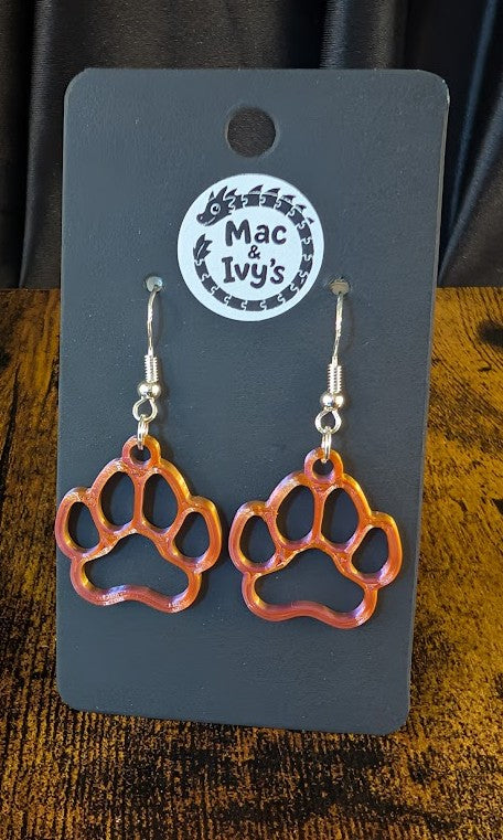 Paw Print Outline Earring